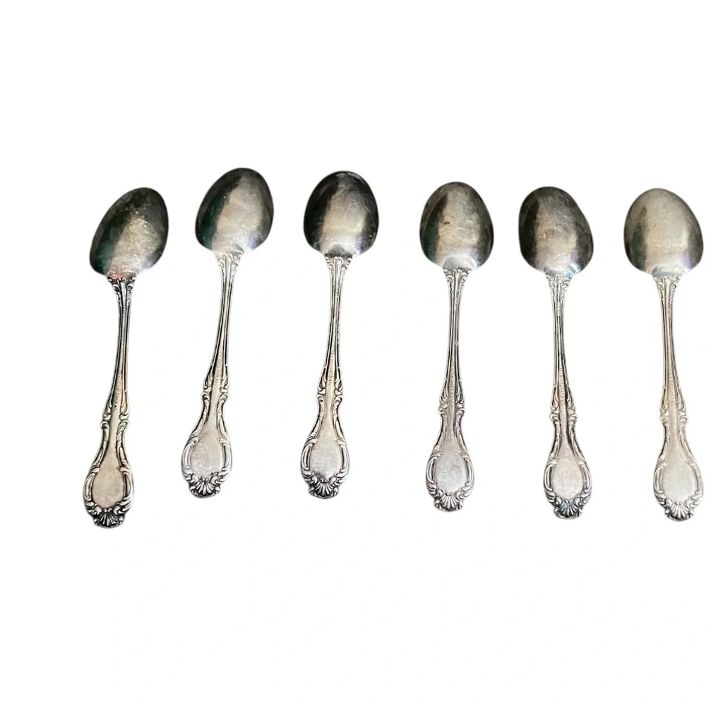 Antique 1835 R. Wallace JOAN Pattern Silver plated Teaspoons With The Monogram N